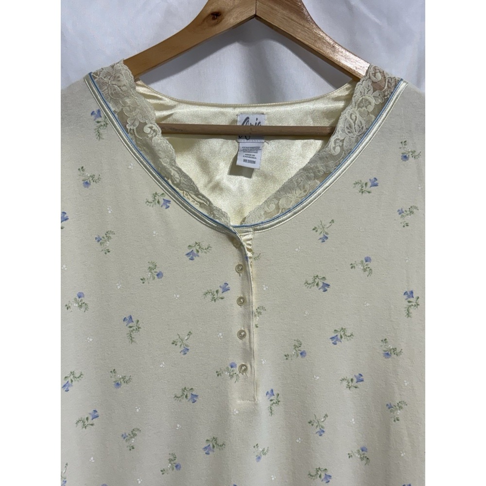 Aria Vintage Style Floral Nightgown Ditsy Floral Women Size Medium Cotton Blend - Picture 2 of 6